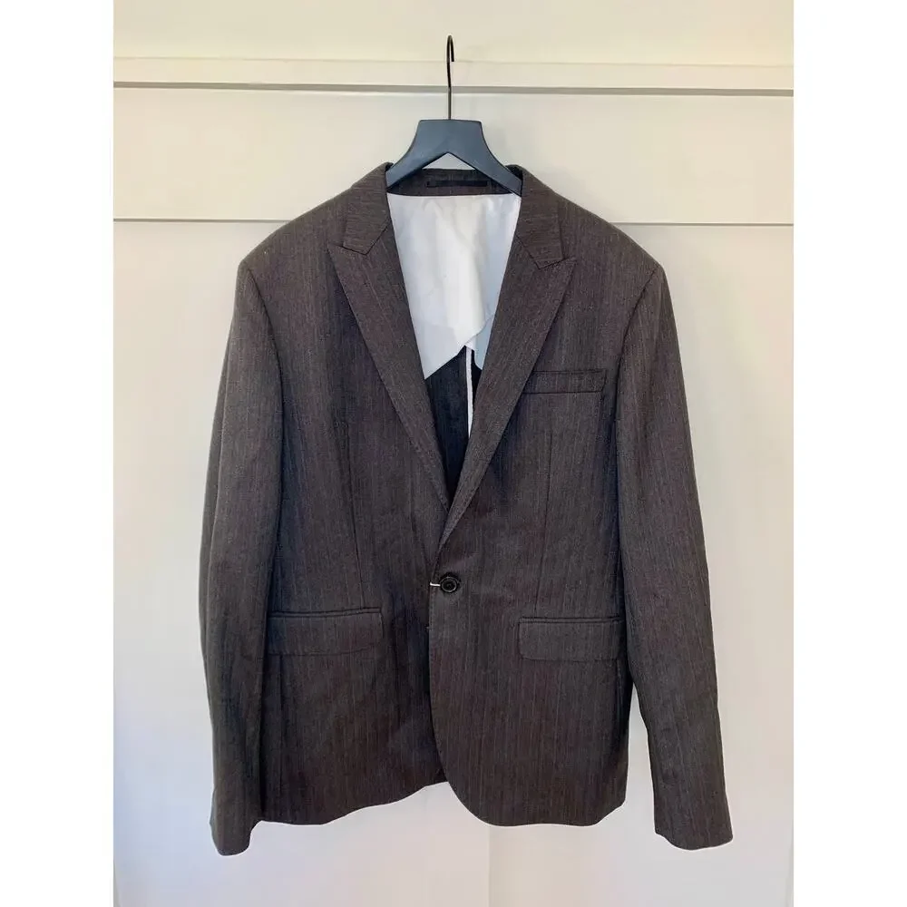 Dsquared2 Suit Jacket in Gray Size XL Tweed Button Front Formal Party Cocktail - Picture 1 of 3